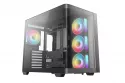Torre PC Caja DeepCool CG530U 4F Cristal Curvo ATX 4 Ventiladores ARGB Negra