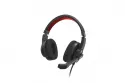 Auriculares Hama HS-USB400 V2 con cable USB-A para oficina y call center, micrófono flexible y control de volumen, negro y rojo