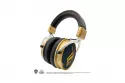 Auriculares Lexip Hogwarts Legacy Ancient Magic inalámbricos y con cable para gaming con Bluetooth, micrófono extraíble y retroiluminación, azul y oro