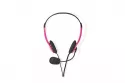 Auriculares Nedis CHST100PK con cable doble jack 3.5 mm para educaci&oacute;n y micr&oacute;fono abatible rosa