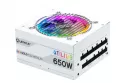 UNYKAch Atilius RGB Fuente de Alimentación 650W Eficiencia 90% Full Modular Blanca