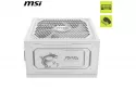 Fuente de Alimentaci&oacute;n MSI 1000W 80 Plus Gold MAG A1000GL Modular Blanca ATX 3.1