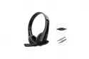 Auriculares Conceptronic POLONA06B3T con cable, doble jack 3,5 mm, micr&oacute;fono con cancelaci&oacute;n de ruido, control de volumen, uso oficina y llamadas, color negro