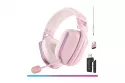 Auriculares Oniverse Polaris inal&aacute;mbricos y con cable Bluetooth y USB-C para gaming con sonido surround 7.1, micr&oacute;fono extra&iacute;ble y baja latencia, color rosa