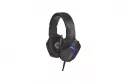 Auriculares Oniverse Meteor con cable USB-C y jack 3,5 mm para gaming con micr&oacute;fono ajustable, control de volumen y luces LED, color negro