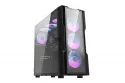 Caja PC Darkflash DK431 Vidrio Templado Negro + 4 Ventiladores RGB
