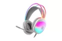 Auriculares Defender Eclipse RGB inalámbricos USB para gaming con aislamiento cerrado blancos