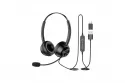 Auriculares New Bee H368 con cable USB-A y micrófono flexible para oficina y teletrabajo negros