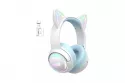 Auriculares ONIKUMA GT838 inalámbricos Bluetooth gaming con micrófono y RGB, blanco y azul