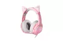 Auriculares ONIKUMA K9 con cable USB RGB, micrófono ajustable y diseño rosa gaming