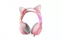 Auriculares ONIKUMA X15 PRO con cable USB y jack 3,5 mm para gaming rosa con orejas de gato