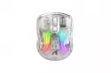 Kinsi X2 Ratón Óptico Gaming Inalámbrico RGB 2400DPI Transparente Blanco