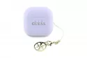 Auriculares Guess inalámbricos Bluetooth con logo brillante, charm y diseño compacto lila