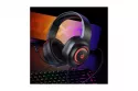 Auriculares QCY V200 Pro con cable USB-A, sonido 7.1 virtual, micr&oacute;fono y RGB, negros