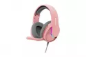 Auriculares Marvo TACTIC 40 con cable USB para gaming, micrófono y color rosa
