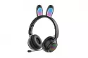 Kinsi ST-81M Auriculares Inalámbricos Bluetooth con Orejas de Conejo Negros