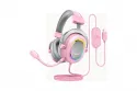 Auriculares Fifine con cable USB Over Ear Virtual Surround para gaming en rosa