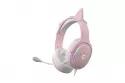 Auriculares Subsonic SA5684-1 con cable, RGB, micrófono boom y diseño over ear rosa