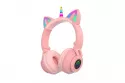 Kinsi STN27 Auriculares Inalámbricos Bluetooth RGB Unicornio Rosas