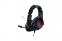 Auriculares Yenkee YHP 3006 Trinity con cable, jack 3,5 mm y USB para música, diadema circumaural, con retroiluminación multicolor, color negro