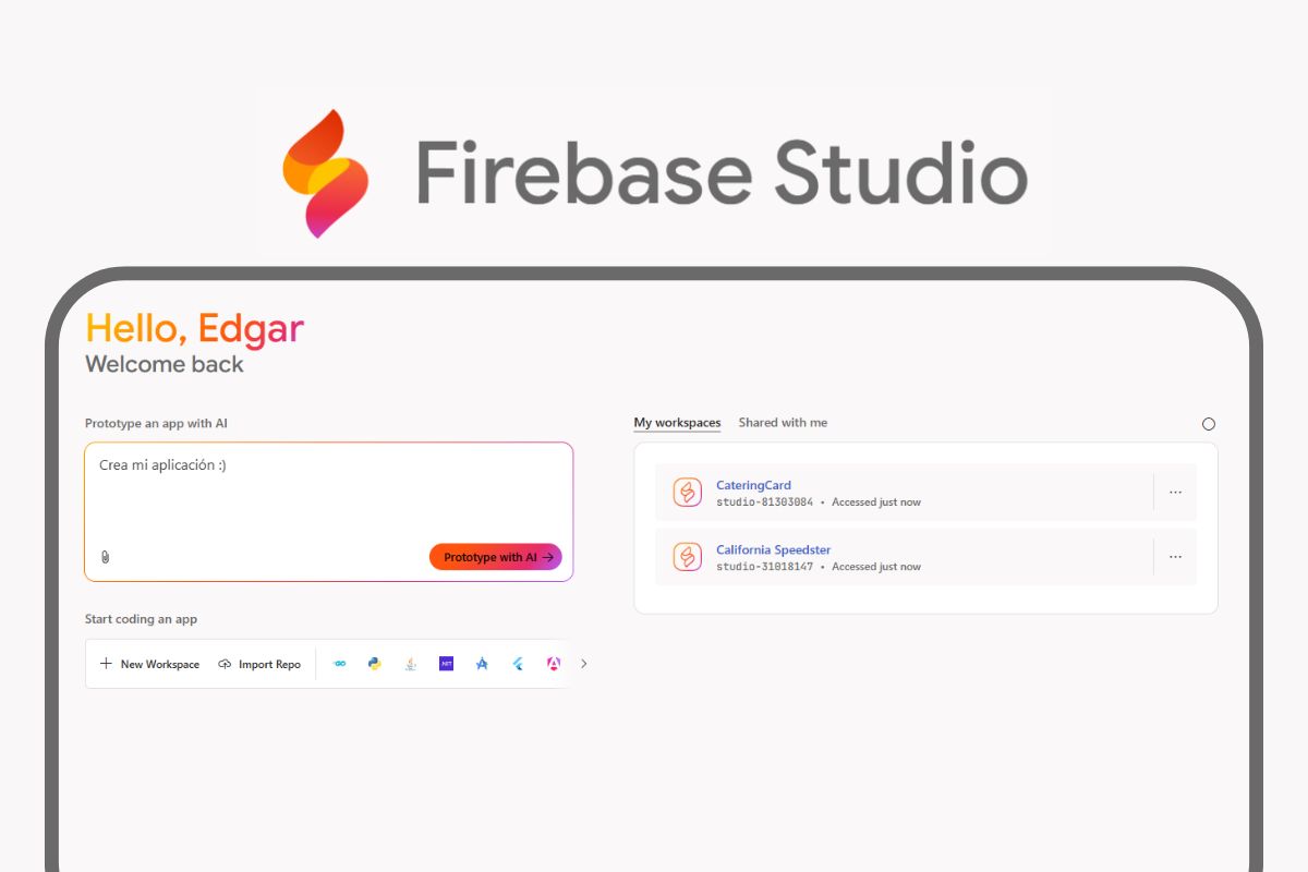 Cómo crear aplicaciones usando la IA de Google Firebase Studio