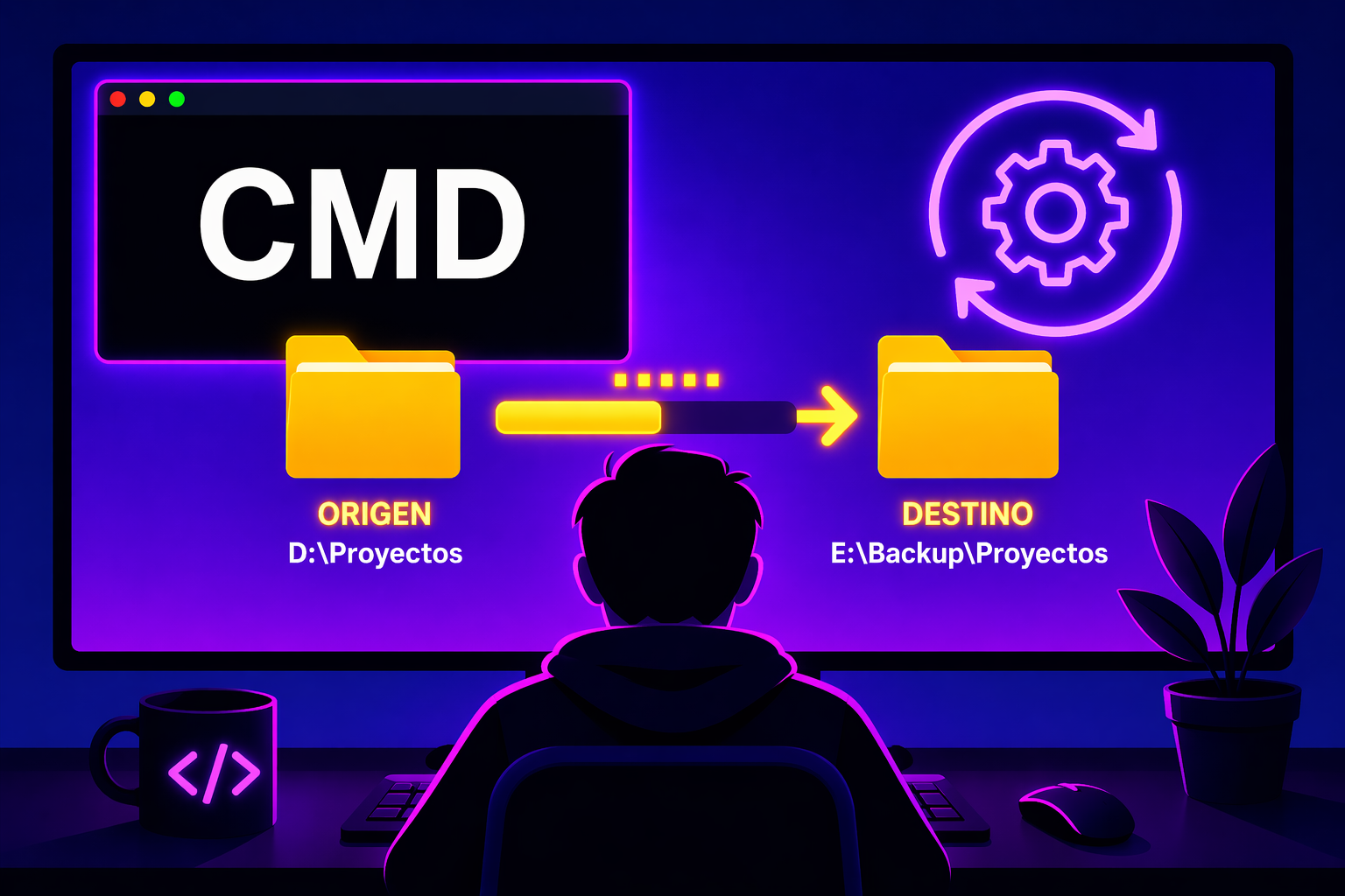 Cómo crear copias de seguridad automatizadas con comandos y sin apps en Windows 11