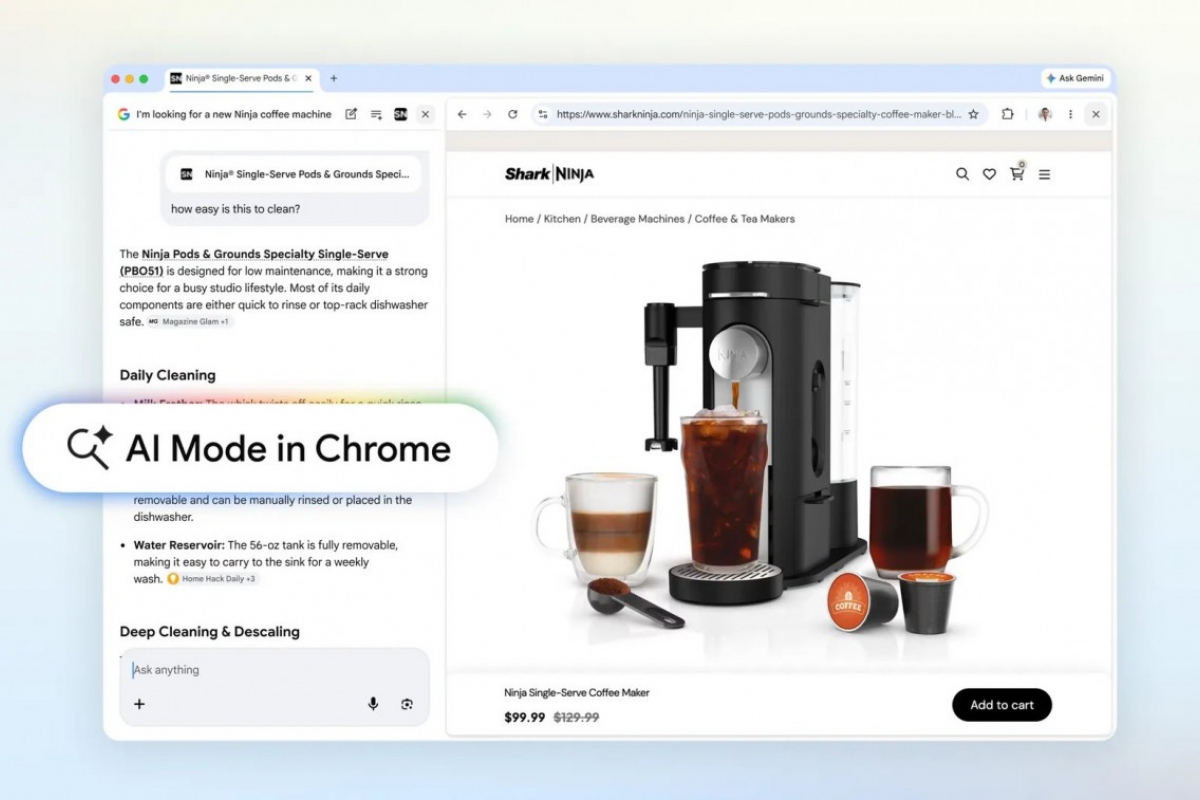 Google lleva el modo IA a Chrome con vista lateral, pestañas recientes y búsquedas con archivos sin cambiar de pestaña