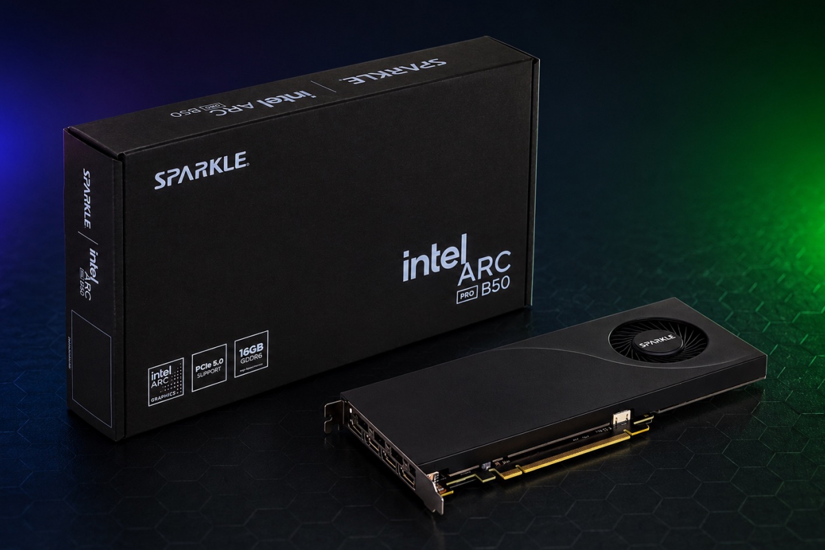 Sparkle lanza la Intel Arc Pro B50 en formato blower de un solo slot con DisplayPort 2.1 y solo 72 W de consumo