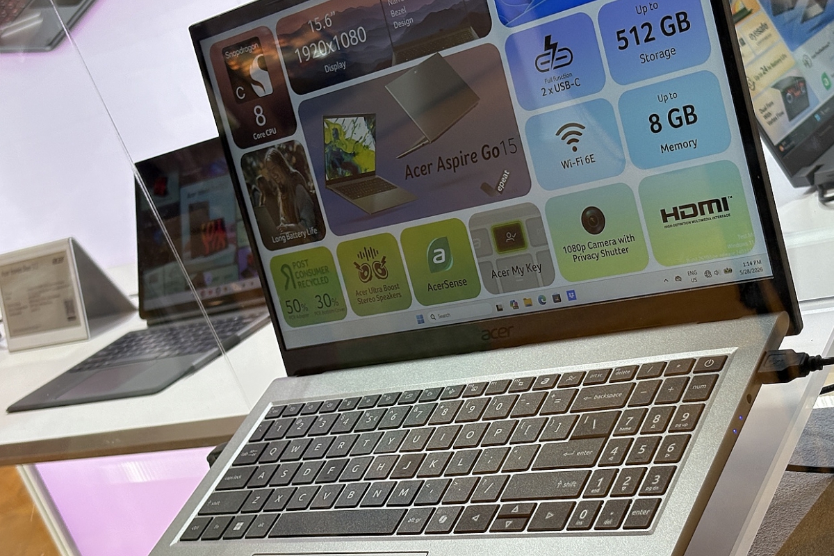 Acer Aspire Go 15 esta basado en los procesadores Snapdragon C de Qualcomm y cuesta 499 euros