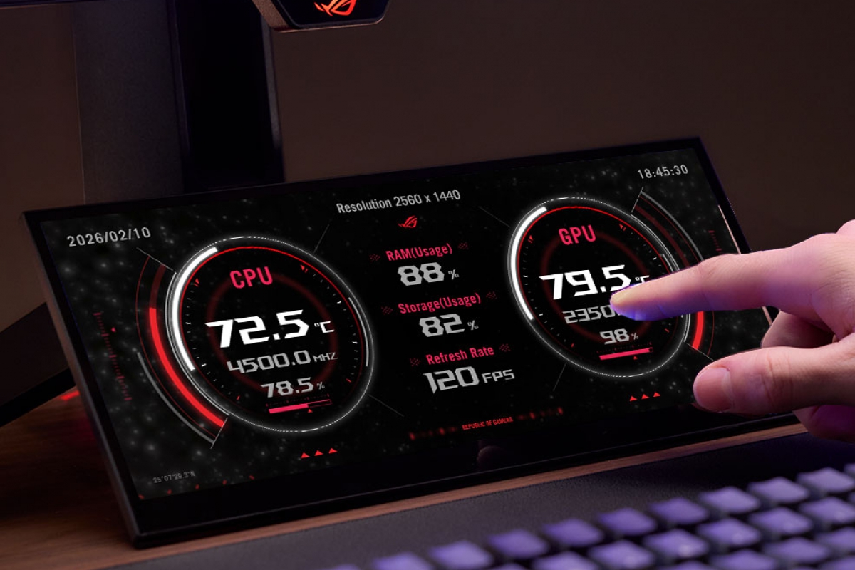 Llega el ASUS ROG Strix XG129C, un monitor ultrapanorámico táctil de 12,3 pulgadas para controlar el PC mientras juegas