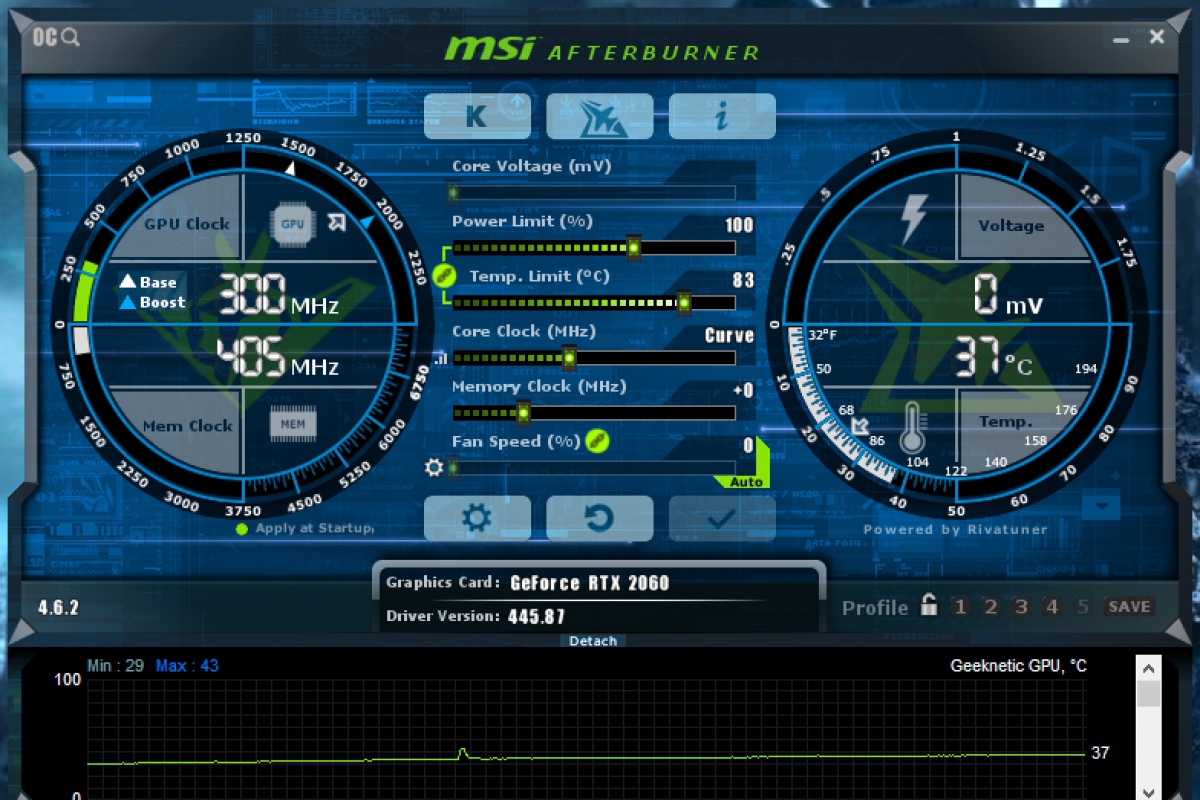 MSI Afterburner mejora el editor de curvas con un mapa visual de voltaje y frecuencia