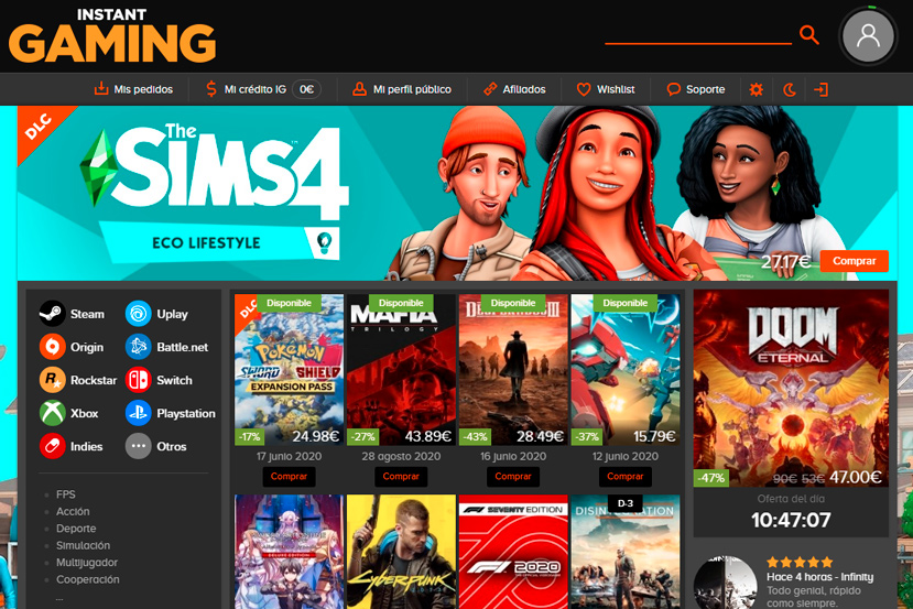 COMPRAR EN INSTANT GAMING ES FIABLE? MIRA COMO COMPRAR UN JUEGO Y ACTIVAR  KEY EN STEAM 