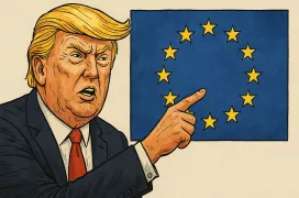 Trump apunta a la UE con un paquete de presión: más aranceles, límites a exportaciones de chips y sanciones por la DSA