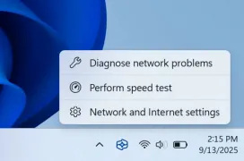 Windows 11 integra el test de velocidad de Internet en la Configuración rápida y deja de redirigir a Bing