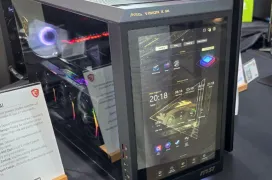 MSI MEG VIsion X AI: Un sobremesa gaming con un enorme pantalla táctil  de 13,3" integrada en su frontal