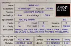 Se filtra captura de CPU-Z del  AMD Ryzen 9 9950X3D con el mismo TDP y velocidades que el Ryzen 9 9950X