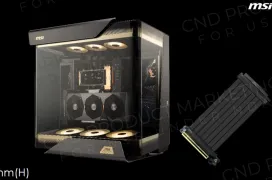 MSI MEG MAESTRO 900R: Caja panorámica con cristal curvado de tres caras y modo BenchTable