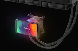 La nueva RL AiO Antec Vortex View 360 tiene una pantalla de 5 pulgadas en el cabezal que podrás girar y orientar sin herramientas