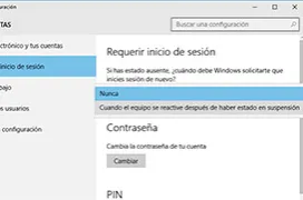 Como hacer que Windows 10 no pida contraseña cuando vuelve de suspensión o hibernación