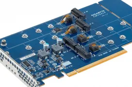 Gigabyte anuncia un adaptador PCIe x16 para cuatro SSDs M.2