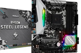 ASRock ofrece un acabado que simula el acero en sus placas Steel Legend con chipset AMD B450