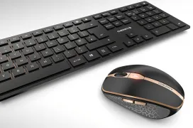 El Cherry DW 9000 SLIM es un combo teclado/ratón inalámbrico, recargable y ultra fino