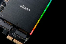 El adaptador Akasa Dual M.2 PCIe SSD puede albergar dos SSD PCIe e integra iluminación RGB