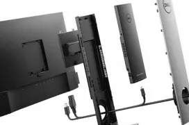 El Dell OptiPlex 7070 Ultra se oculta en un stand de pantalla para no ocupar espacio en el escritorio