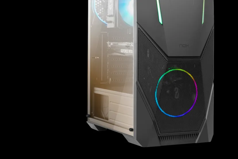 Por 42.90 Euros podremos hacernos con la semitorre Nox Infinity Delta con dos ventiladores ARGB Rainbow incorporados