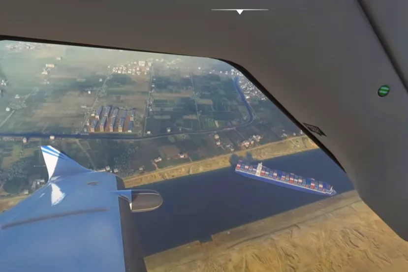 Un mod añade el barco atascado en el Canal de Suez a Flight Simulator 2020