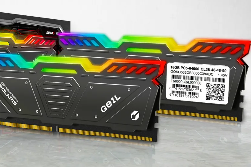 GeIL presenta su memoria DDR5 a 8.000 MHz CL38 de las series EVO V y Polaris RGB