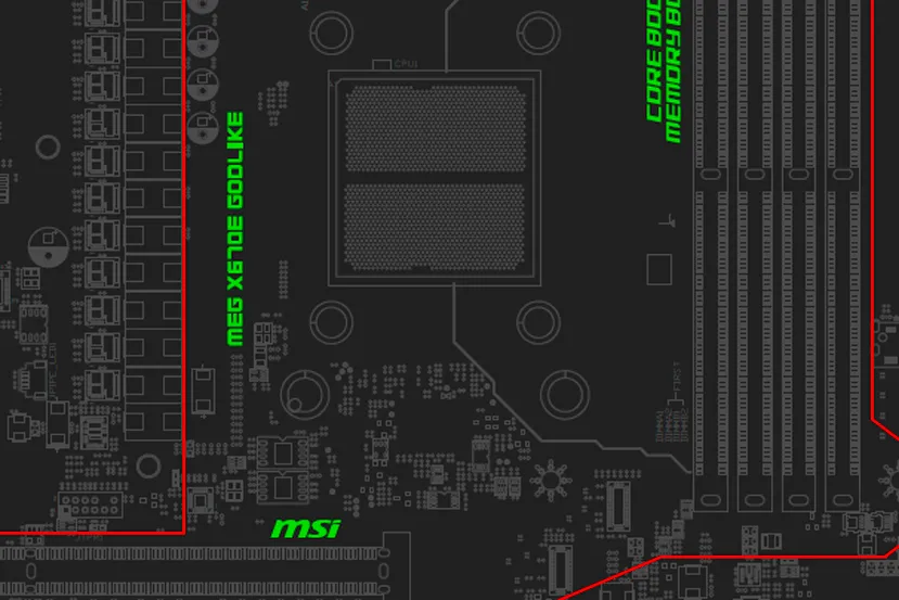 MSI MEG X670E GODLIKE PCB layout leaked for AMD Ryzen 7000 Series