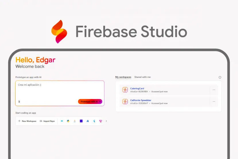 Cómo crear aplicaciones usando la IA de Google Firebase Studio