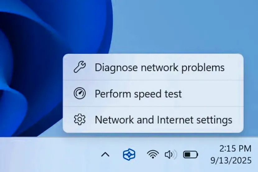 Windows 11 integra el test de velocidad de Internet en la Configuración rápida y deja de redirigir a Bing